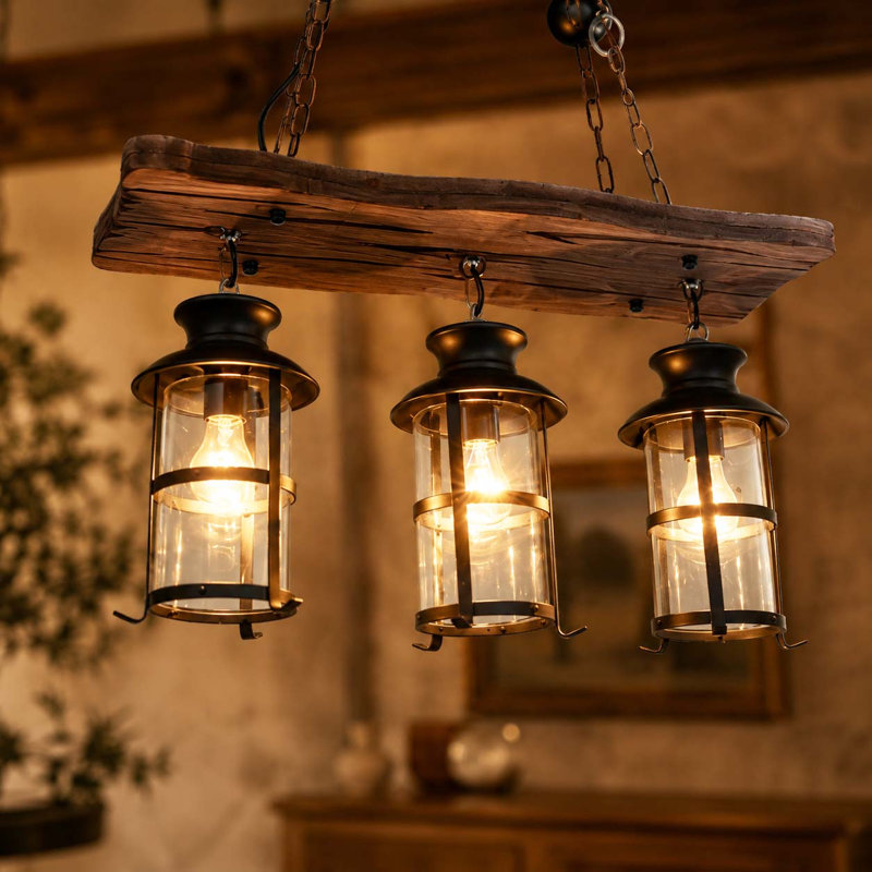 Lustre européen en verre 3 lumières