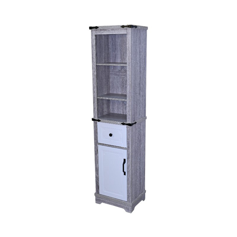 Armoire de rangement pour salle de bain, Gris / Blanc