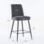 Ensemble de 2 chaises de bar réglables à pieds de fer réglables en velours gris-423273594