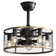 20" 7 - Blade Black Caged Ceiling Fan with Remote Control and Light Kit Included