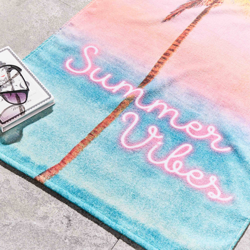 Summer Vibes 100% Cotton Beach Towel