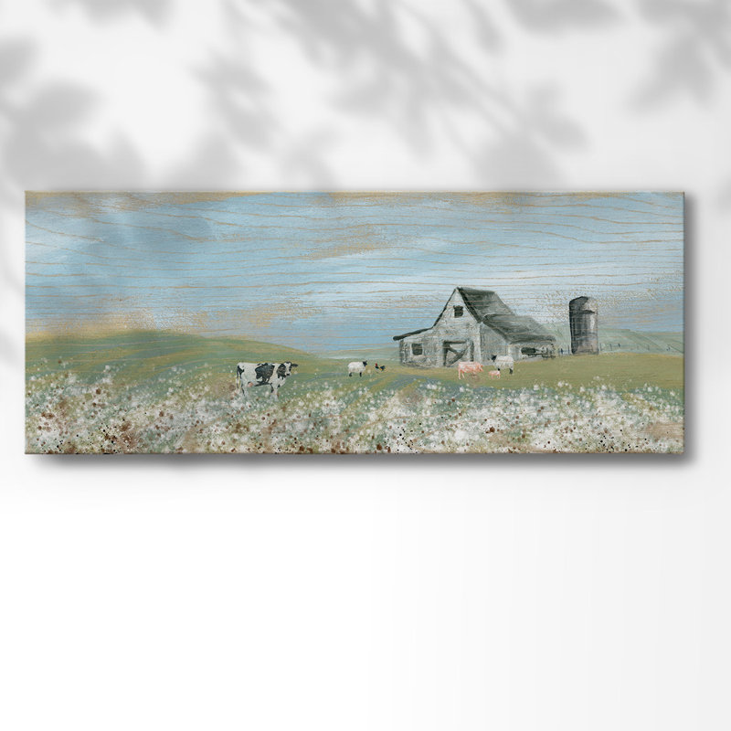 Champs de coton sur toile, H 12 po x l 30 po x P 1,5 po