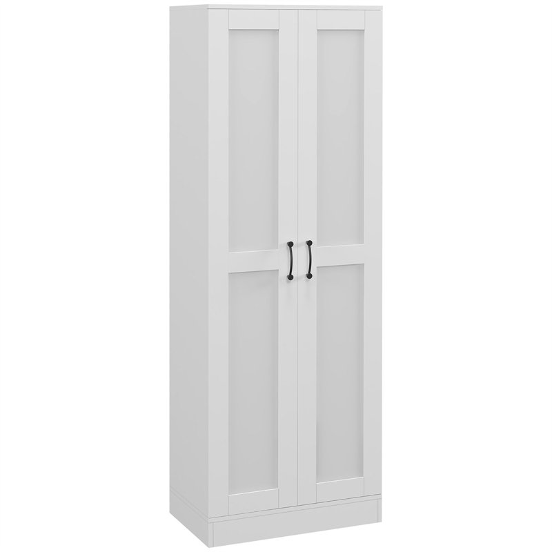 Armoire d'appoint 69 po en panneau de particules avec tablettes de rangement mobiles, Blanc