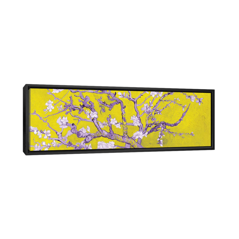 «Almond Blossom on Yellow» par Vincent Van Gogh, reproduction sur toile tendue sur châssis, H 12 po x l 36 po x P 1,5 po