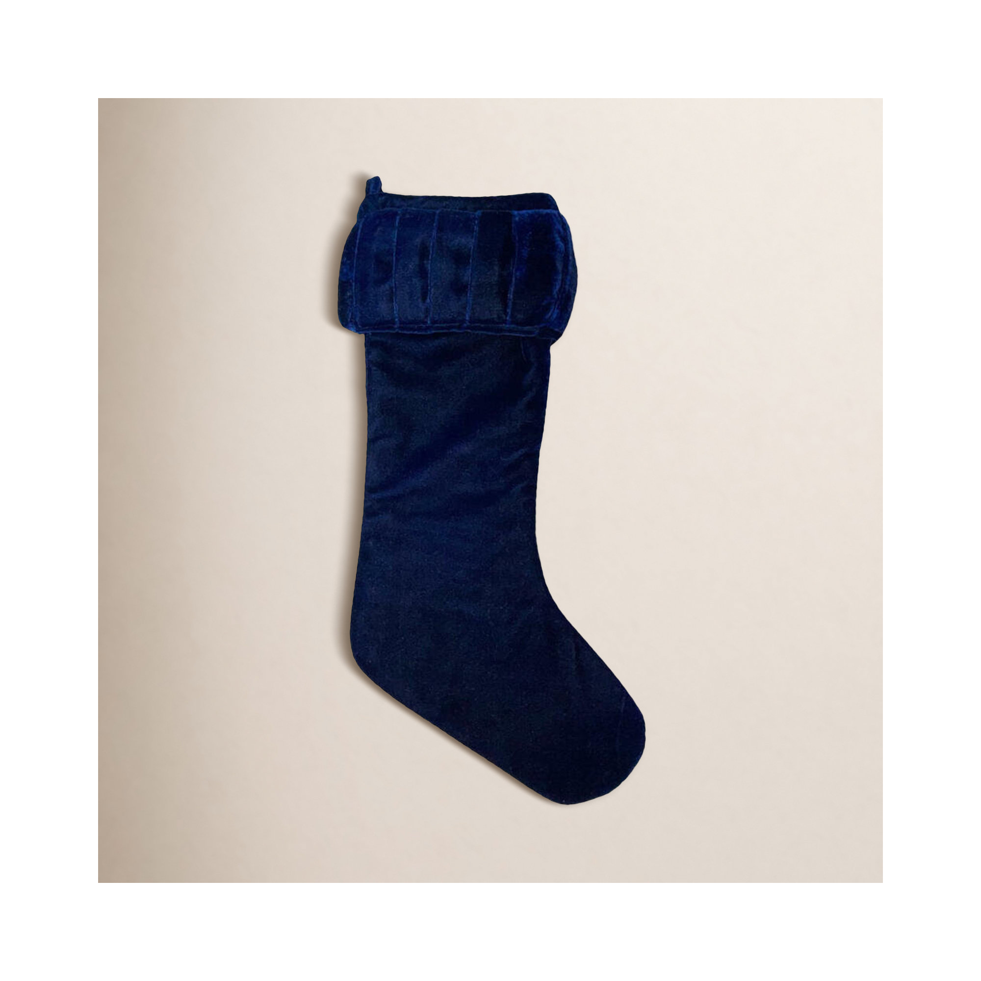  8" x 19" Plush Midnight Blue Velvet Christmas Stocking