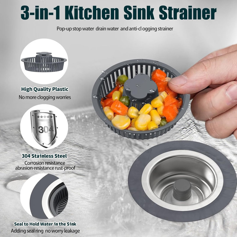 Kitchen Drain Strainer And Stopper 4.53"