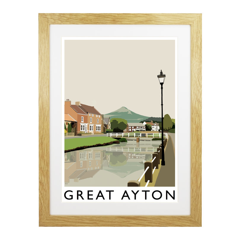 Great Ayton by Richard O'Neil - Print, Oak Wood Frame, 54 cm H x 44 cm W x 2.2 cm D
