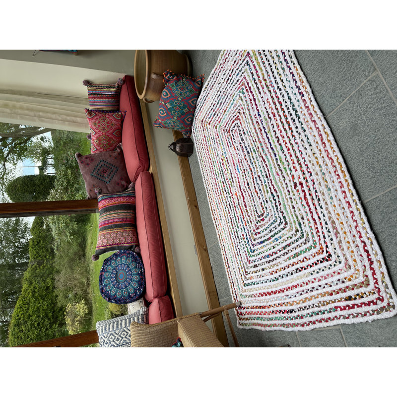 Manzer Striped Hand Woven Area Rug, Rectangle 90 x 150cm