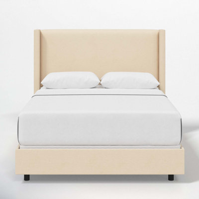 Hanson Linen Upholstered Wingback Bed