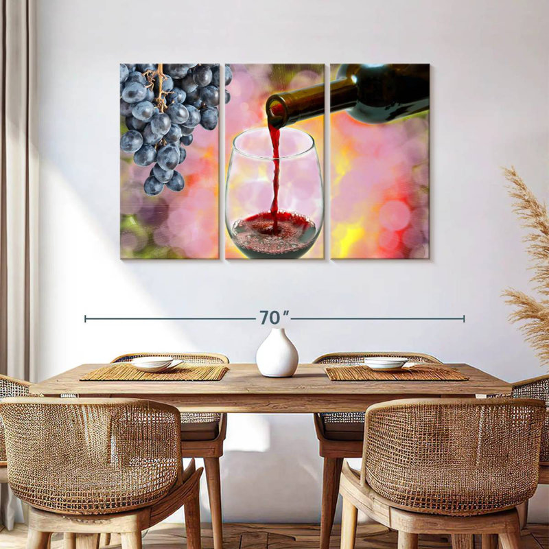 Yarlin décantant le vin rouge au verre, H 36 po x l 57 po