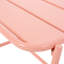 Table d'appoint d'extérieur corail mat, métal avec panneaux à lattes, table moderne à fonctionnalité complète pour l'extérieur, panneaux