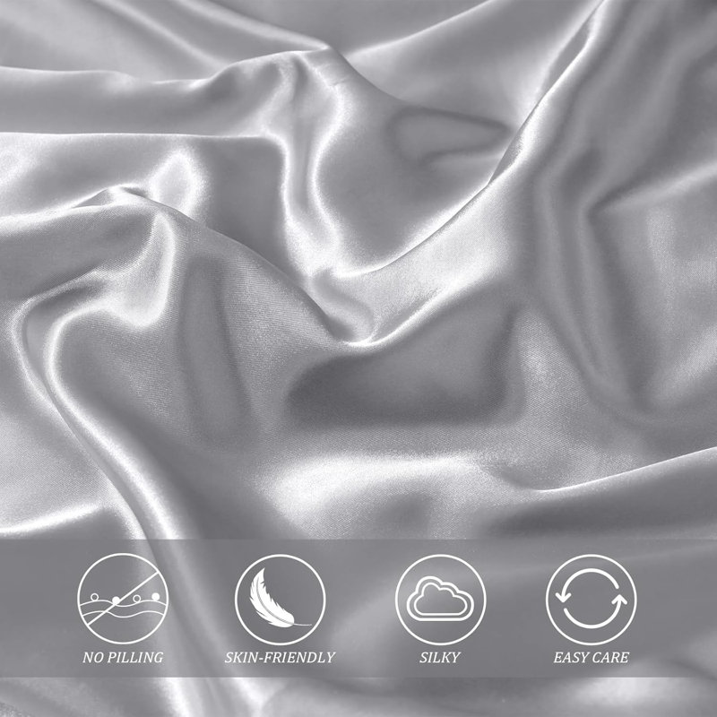 ZEA Duvet Cover Set with Pillowcases, Grey