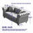 63.5" Contemporary Tech Fabric Chesterfield Loveseat, Button Tufted Sofa With Nail Design Arms & 2 Pillows, Wooden Legs-186621197