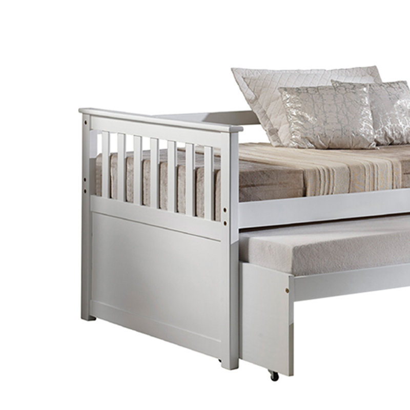Lit de jour simple en bois au fini blanc