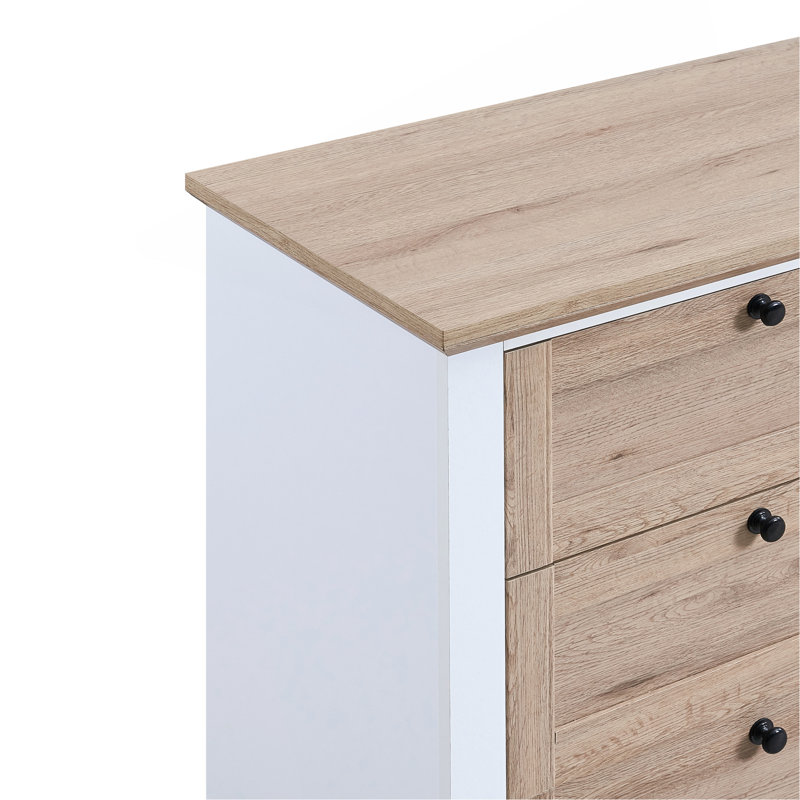 Modern 6 Drawer Master Dresser With Interlock Drawer Feature And Pre-Assembled Slide, Ideal For Bedroom And Closet Organization.