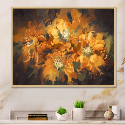 Fleurs orange orangées - reproduction sur toile