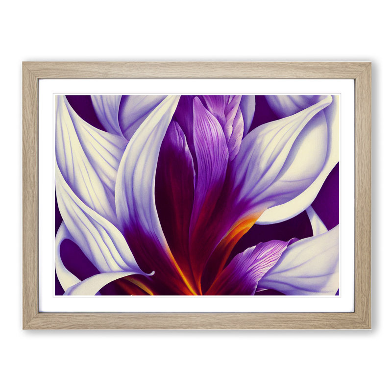 Otherworldly Flower Vol.3 - Single Picture Frame Print, 46cm H x 64cm W x 2cm D, Oak