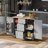 Rolling Kitchen Island With Storage, Rubber Wood Top, 3 Drawers, 2 Slide-Out Shelves, Internal Racks, And Wheels For Easy Mobility And Organization-1334067402