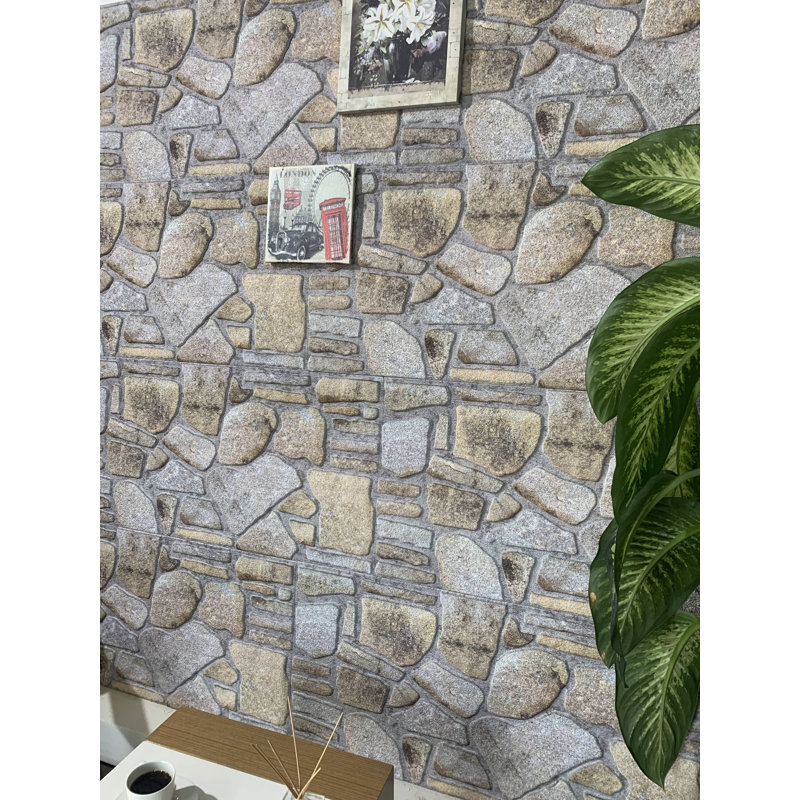 Panneaux muraux 3D 19,7 po x 39,4 po Falkirk Uffcott II (paquet de 5), Or, lilas