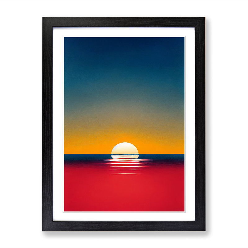 Carrizales Japanese Sunset In Abstract Vol.1 - Picture Frame Print, 46cm H x 2cm W, Walnut