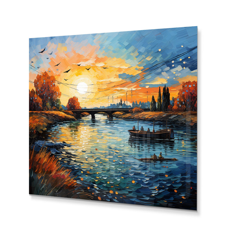 Vangogh, le pont à Arles II - Vangogh, impression d'art mural en métal, H 16 po x l 16 po x P 1 po