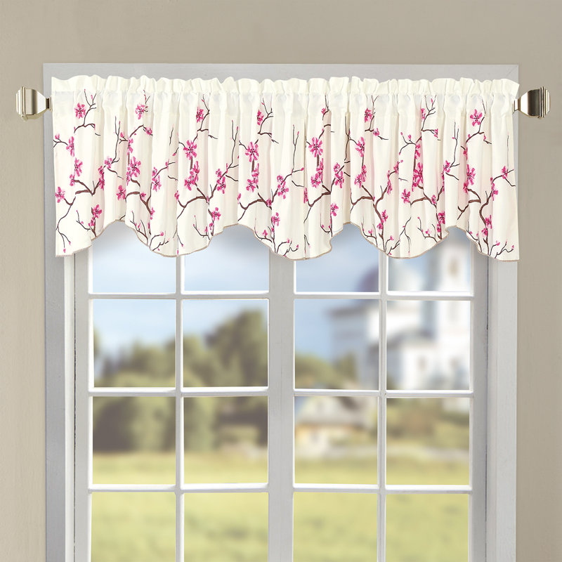 Floral Scalloped Window Valance, Pink