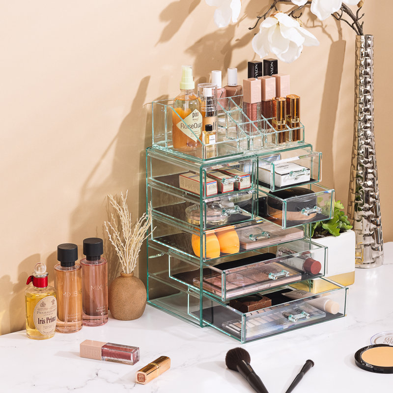 Étui de rangement pour organisateur de maquillage, Bleu sarcelle