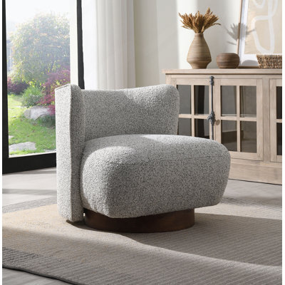 Fauteuil d'appoint en tweed gris Lisa