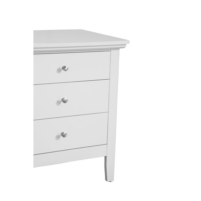 Hammond 3-Drawer White Wood Nightstand