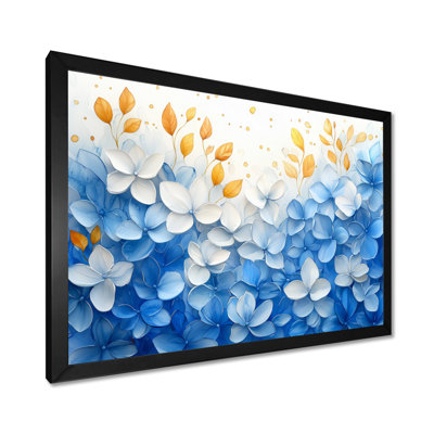 Whie On Velvet Blue Poppies Field I - Coquelicots, art mural