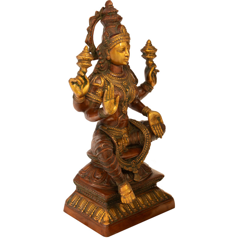 Statue à quatre bras de la bénédiction Lakshmi, Brun