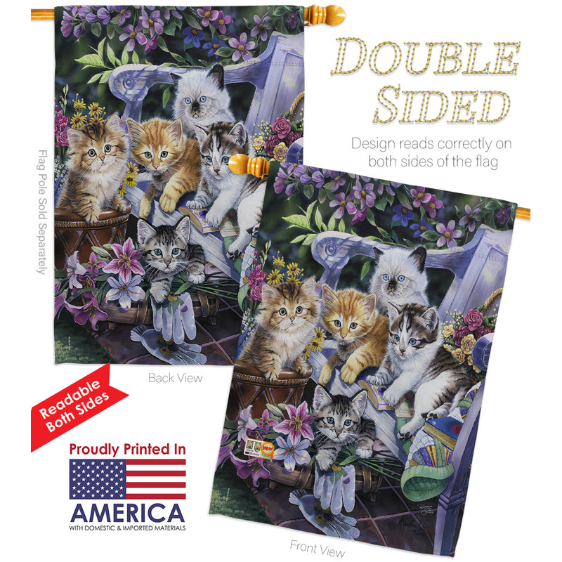 Purfect de jardinage 2 côtés en polyester 40 x 28 po ensemble de drapeau