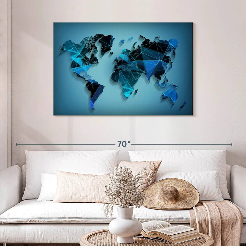 Aliaz Network Technology World Map, 30" H x 45" W