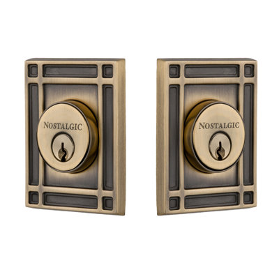 Nostalgic Warehouse Mission Plate Double Cylinder Deadbolt