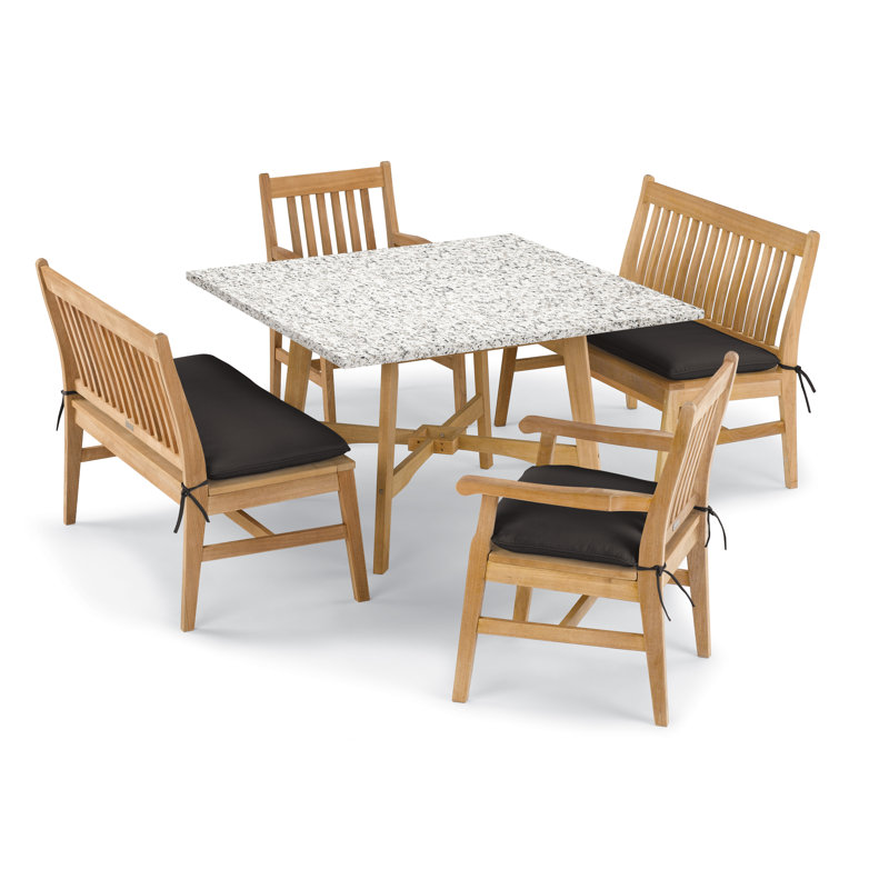 Wexford Outdoor 5 - Piece Dining Set with Cushions, Canvas Black