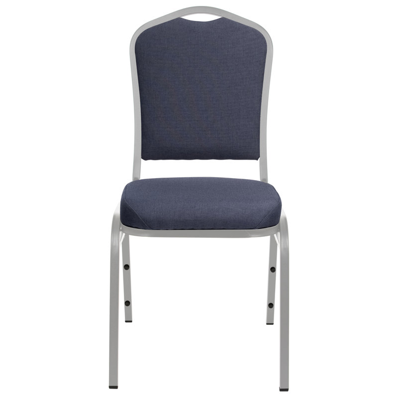 Lila Fabric Stack Chair (2 Pack), Silver, Midnight Blue