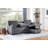 Emilia 89"W Dark Gray Fabric Sleeper Sectional Sofa With Reversible Storage Chaise