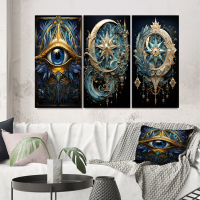 «Symbols Eye Of Horus», 3 pièces sur toile