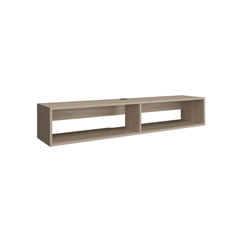 Tv Stand 10.4" H, With 2 Shelves, Light Oak