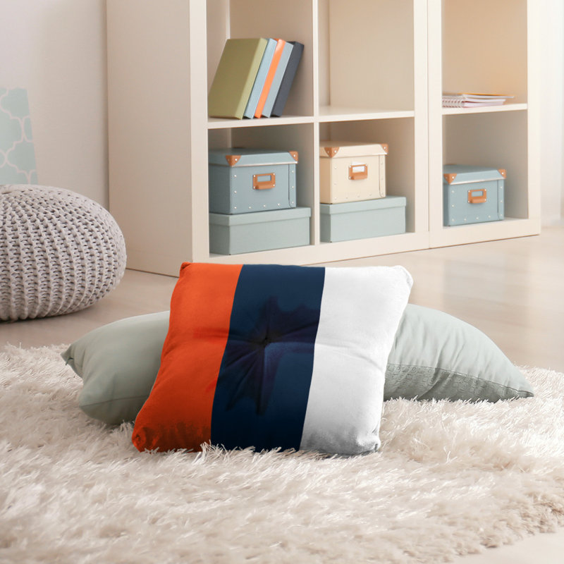  Coussin de sol touffeté, 30 po x 30 po, Bleu marine