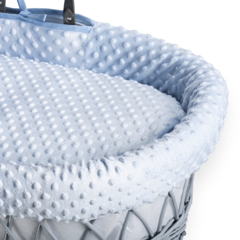 Dimple Wicker Moses Basket, Blue