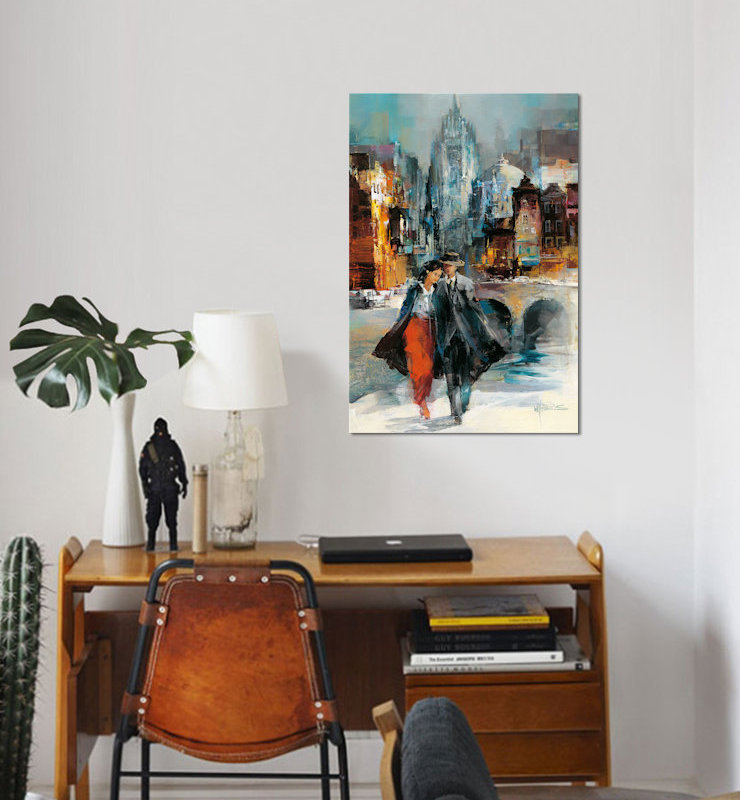 « amour i », impression sur toile, H 40 po x l 26 po x P 1,5 po, Pas de tapis, Toile tendue