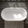 60" X 30" Classic American Style Solid Surface Freestanding Bathtubs Resin Stone Soaking Tubs In Matte White With Roman Stripes Design