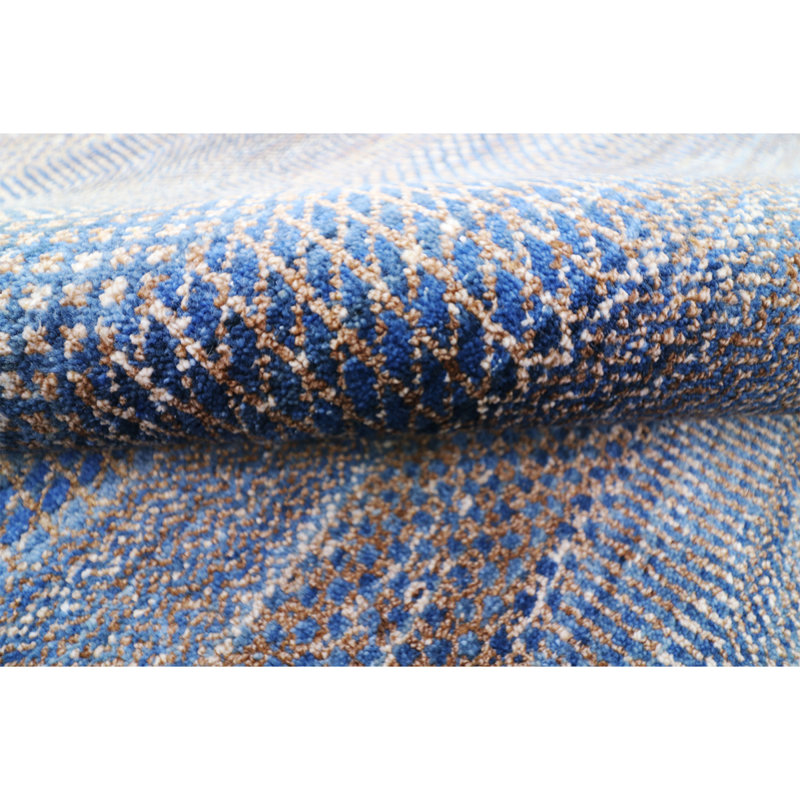 Hand Woven Wool Geometric Area Rug, Rectangle 8' x 10'2"