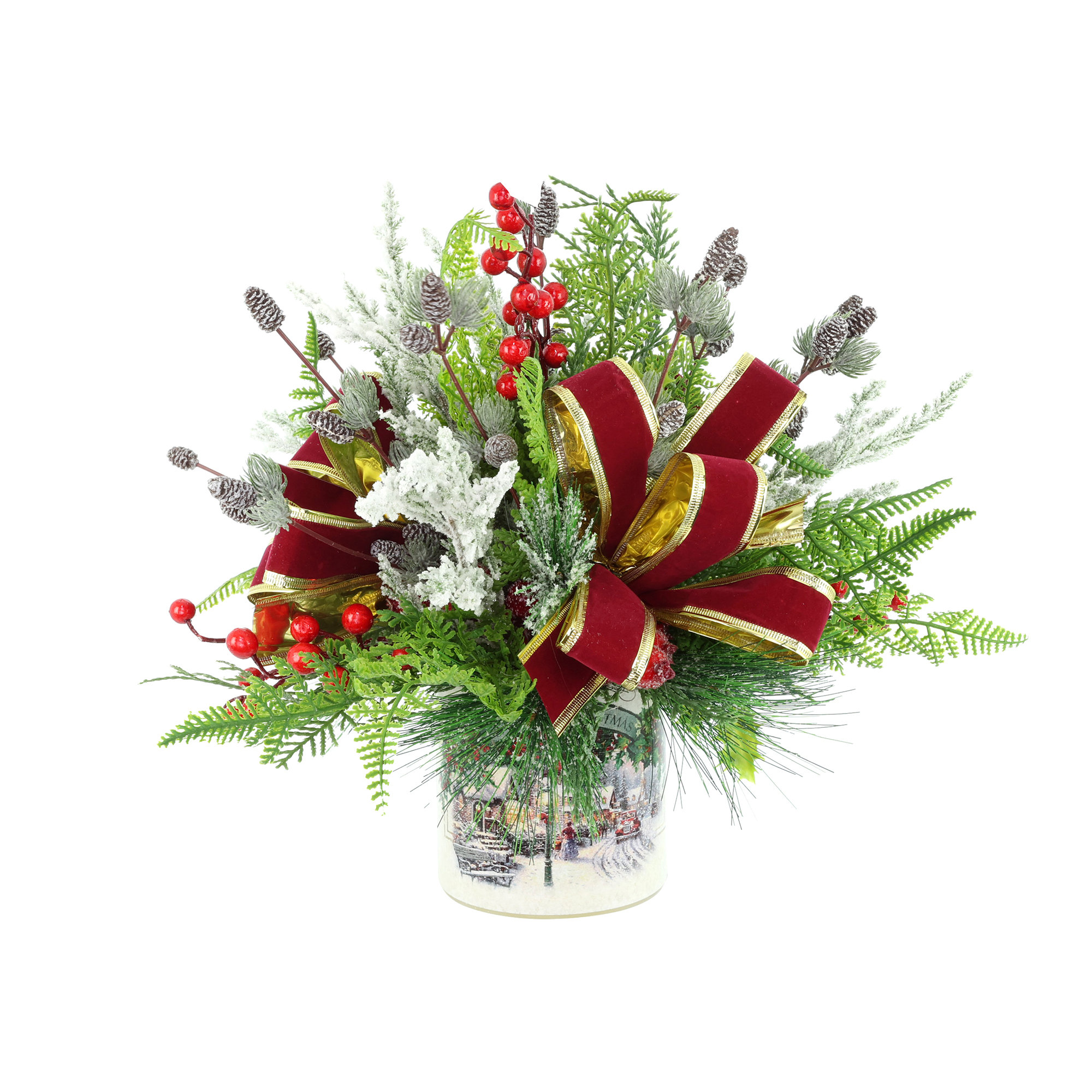 Jiamei Festive Holiday Mixed Floral Arrangement in Pot