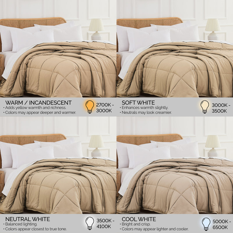 Édredon en duvet synthétique Southwest Fine Linens, Édredon simple, Taupe