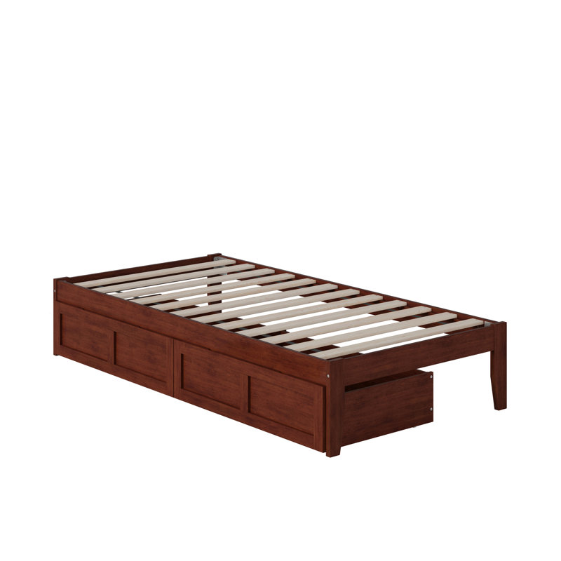 Aayanna Panel Storage Bed, Walnut, Twin