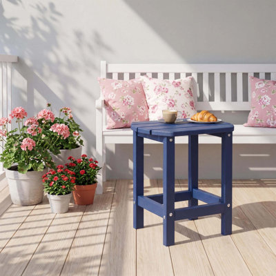 Table d'appoint d'extérieur carrée en PEHD durable Adirondack, résistante aux intempéries et facile à entretenir pour le patio et le jardin