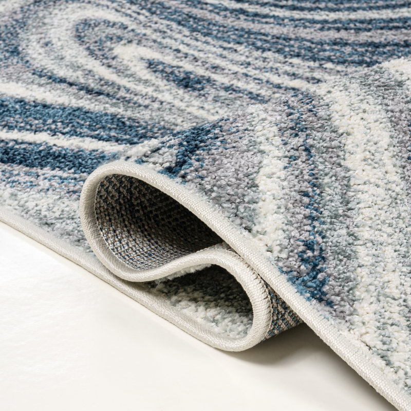 Tapis turquoise / crème Ledea, Tapis de couloir 2 pi x 9 pi