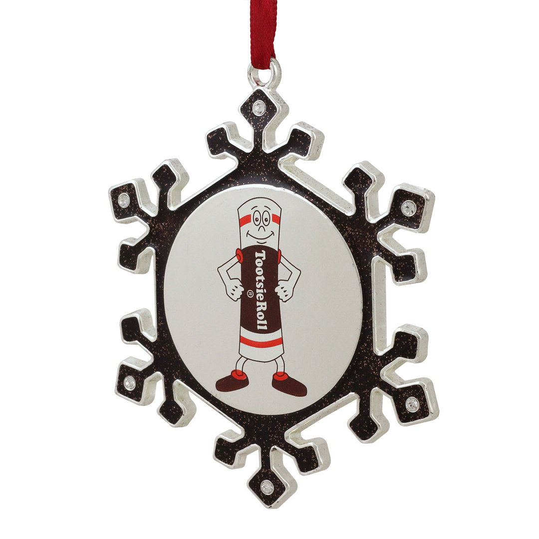3.5" Silver Plated Snowflake Toostie Roll Man Candy Logo Christmas Ornament Northlight Seasonal